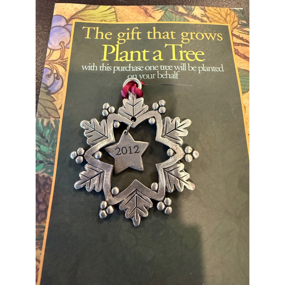 Seagull Pewter Ornament Silver 2012 Snowflake Star National Wildlife‎ Federation